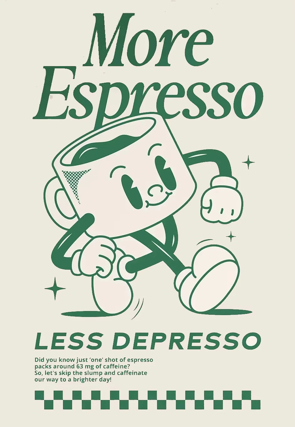 More Espresso Less Depresso Funky Cafe Coffee Quotes Poster Print Canvas Painting Wall Art Pictures for Kitchen Room Home Decor