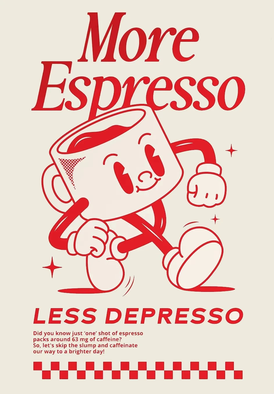 More Espresso Less Depresso Funky Cafe Coffee Quotes Poster Print Canvas Painting Wall Art Pictures for Kitchen Room Home Decor