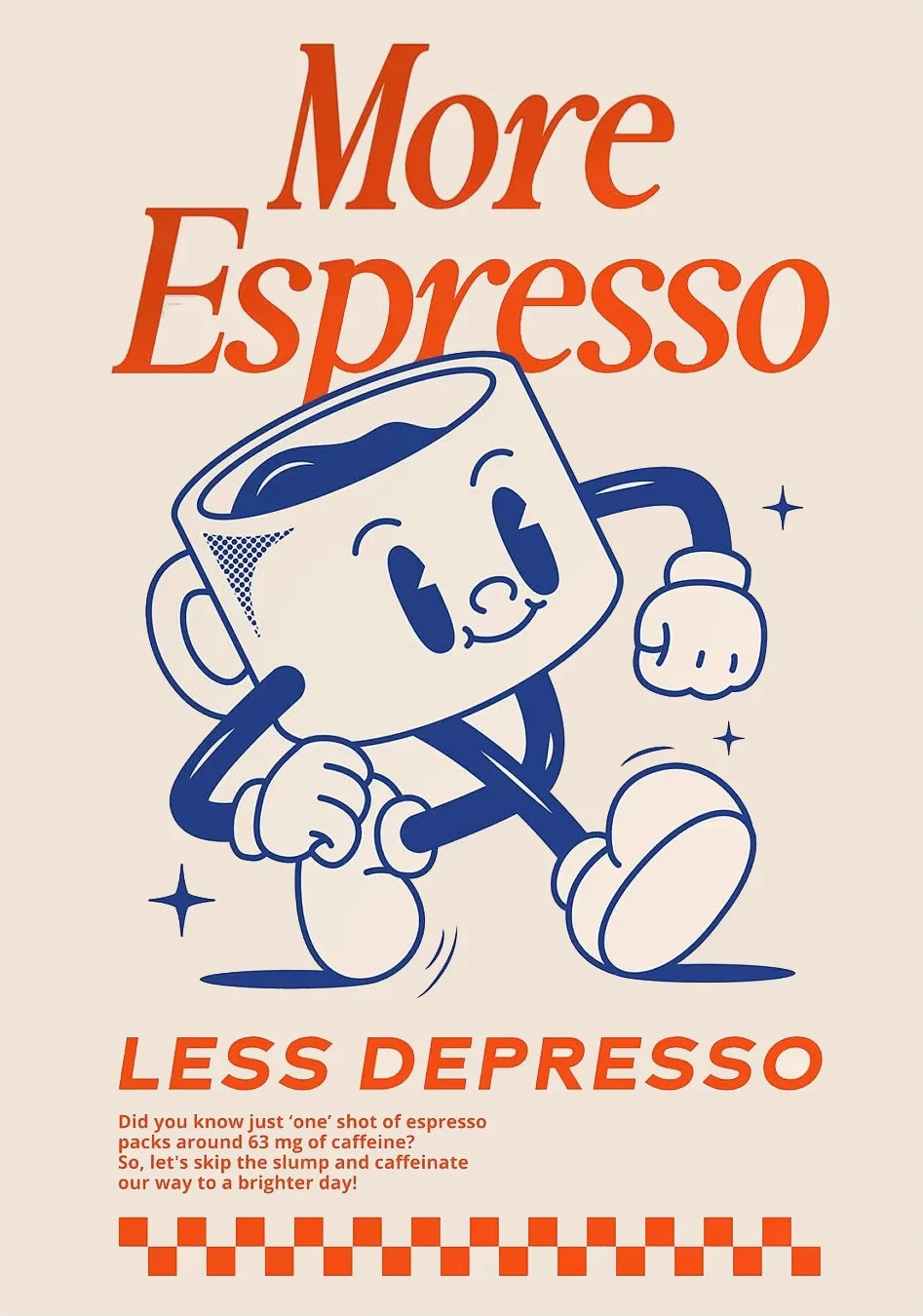 More Espresso Less Depresso Funky Cafe Coffee Quotes Poster Print Canvas Painting Wall Art Pictures for Kitchen Room Home Decor