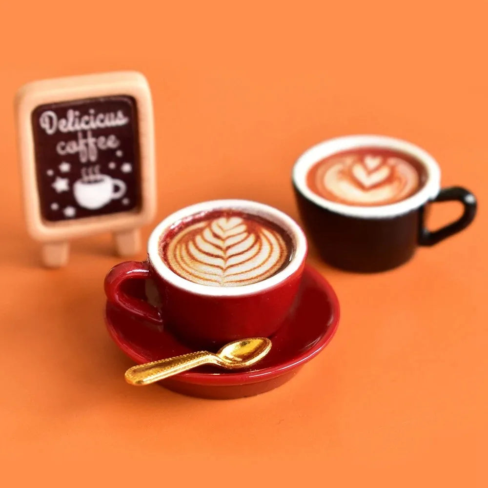 8Pcs/Set 1/6 Scale Miniature Dollhouse Latte Coffee Mug Mini Cup Model Toys for OB11 BJD Doll Accessories