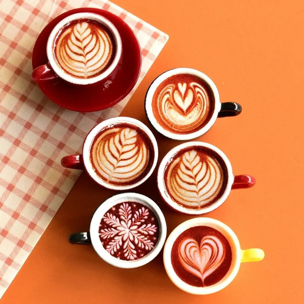 8Pcs/Set 1/6 Scale Miniature Dollhouse Latte Coffee Mug Mini Cup Model Toys for OB11 BJD Doll Accessories