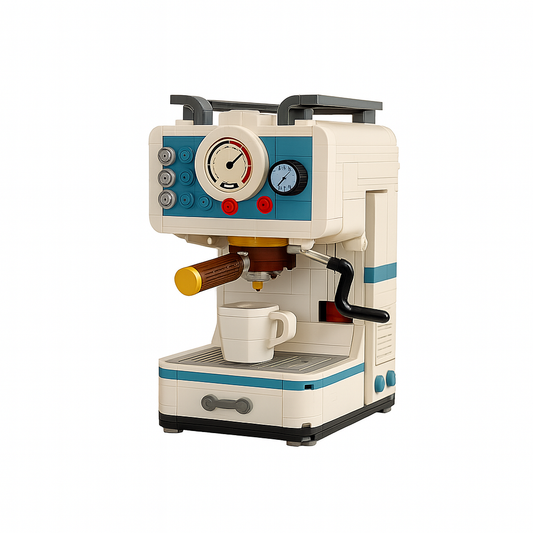 Cafetera Vintage Azul de Bloques