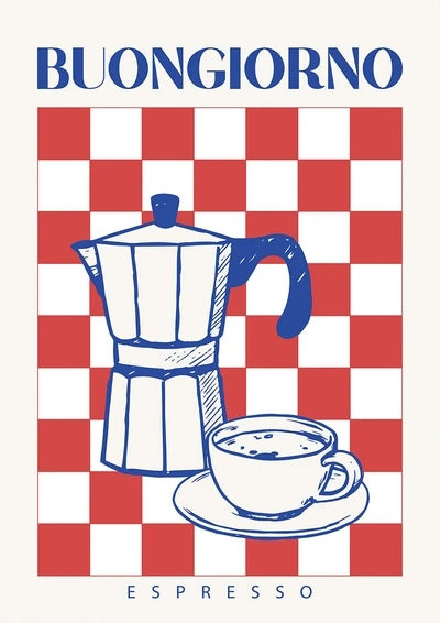 Modern Trendy Retro Vintage Pasta Coffee Espresso Wall Art Prints Canvas Painting Poster Picture for Office Kitchen Home Decor