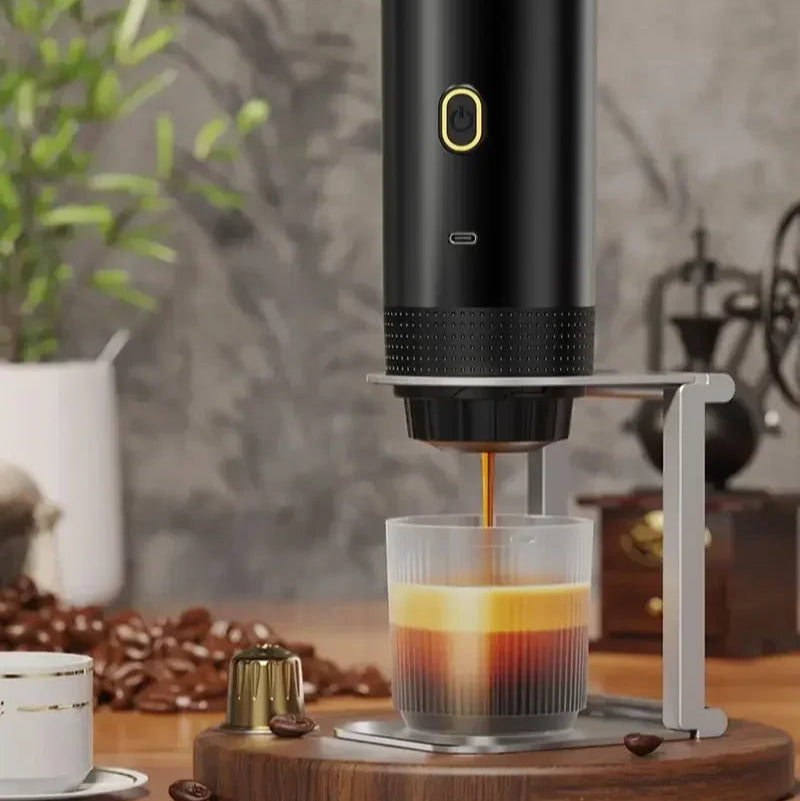 Wireless Electric Portable Espresso Coffee Machine for Car & Home Camping Coffee Maker 3-In-1 Capsule Powder Travel Coffee Maker