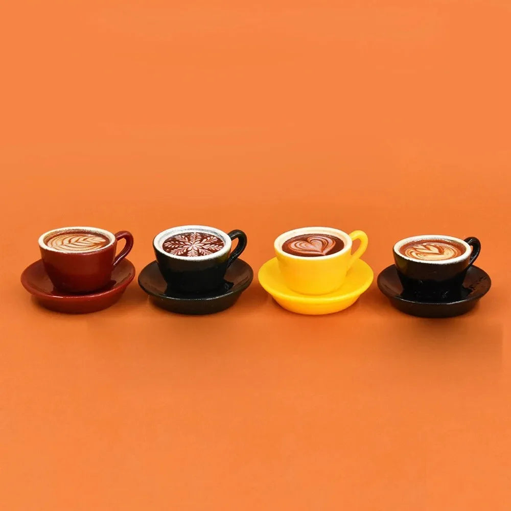 8Pcs/Set 1/6 Scale Miniature Dollhouse Latte Coffee Mug Mini Cup Model Toys for OB11 BJD Doll Accessories
