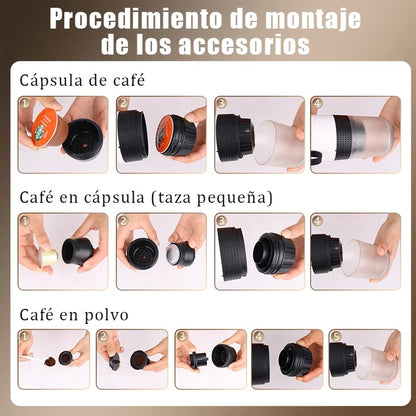 Cafetera Espresso Portátil Inalámbrica 3 en 1