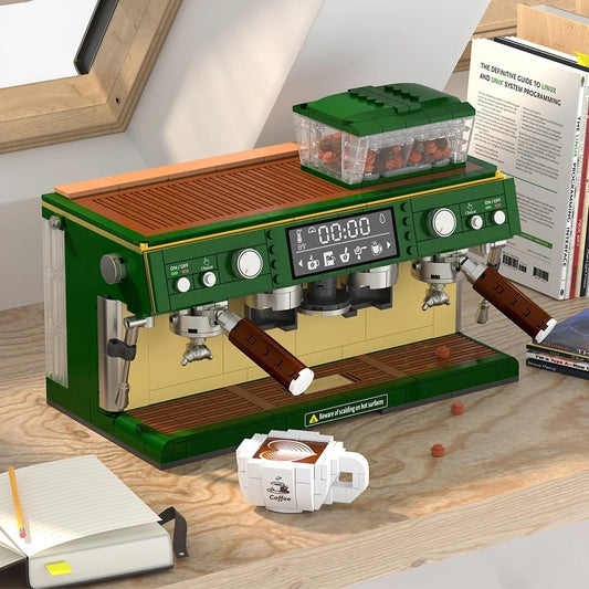 Cafetera Vintage Verde de Bloques